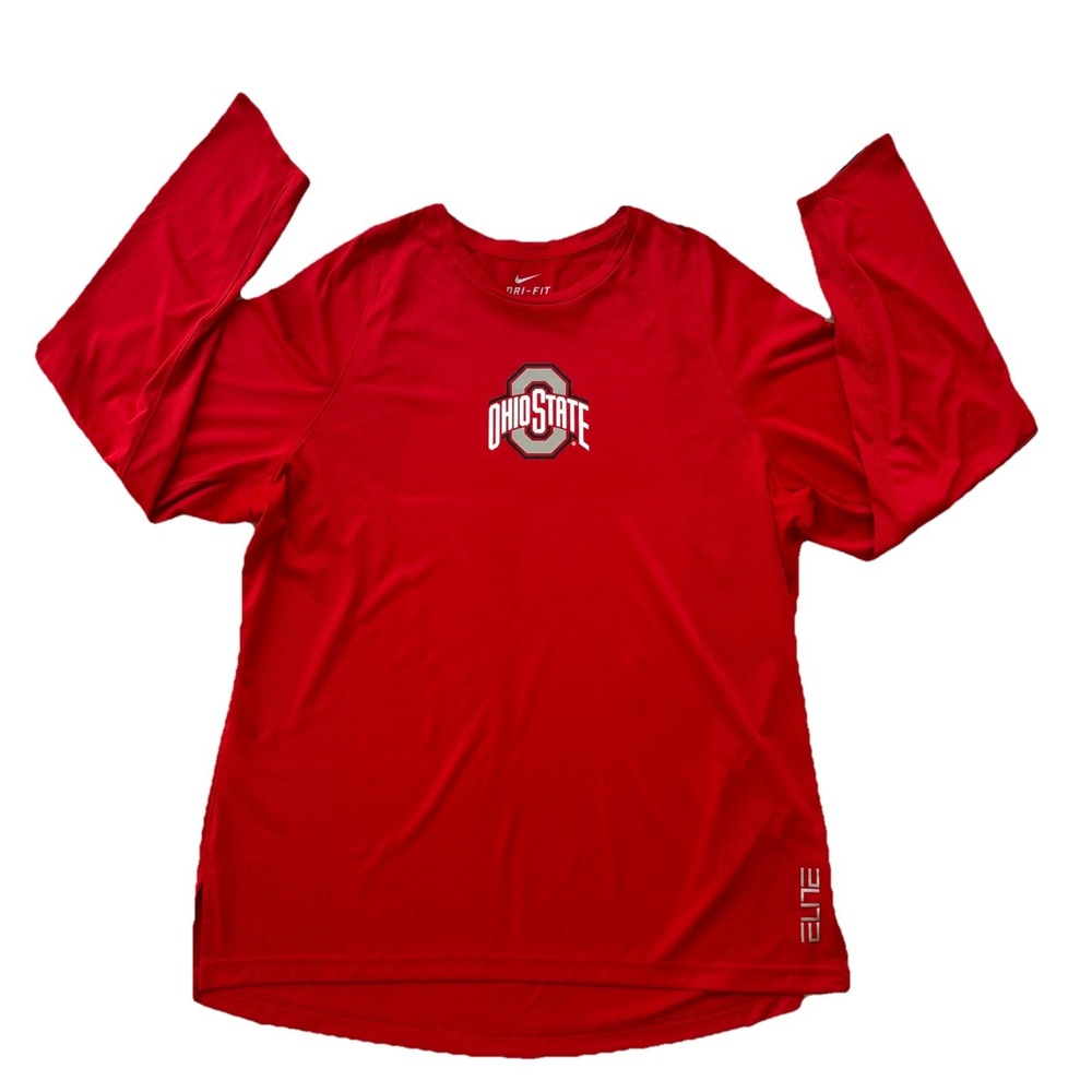 Nike Men's XL Ohio State Buckeyes Dri-FIT ELITE Shirt Red NCAA Training Athletic